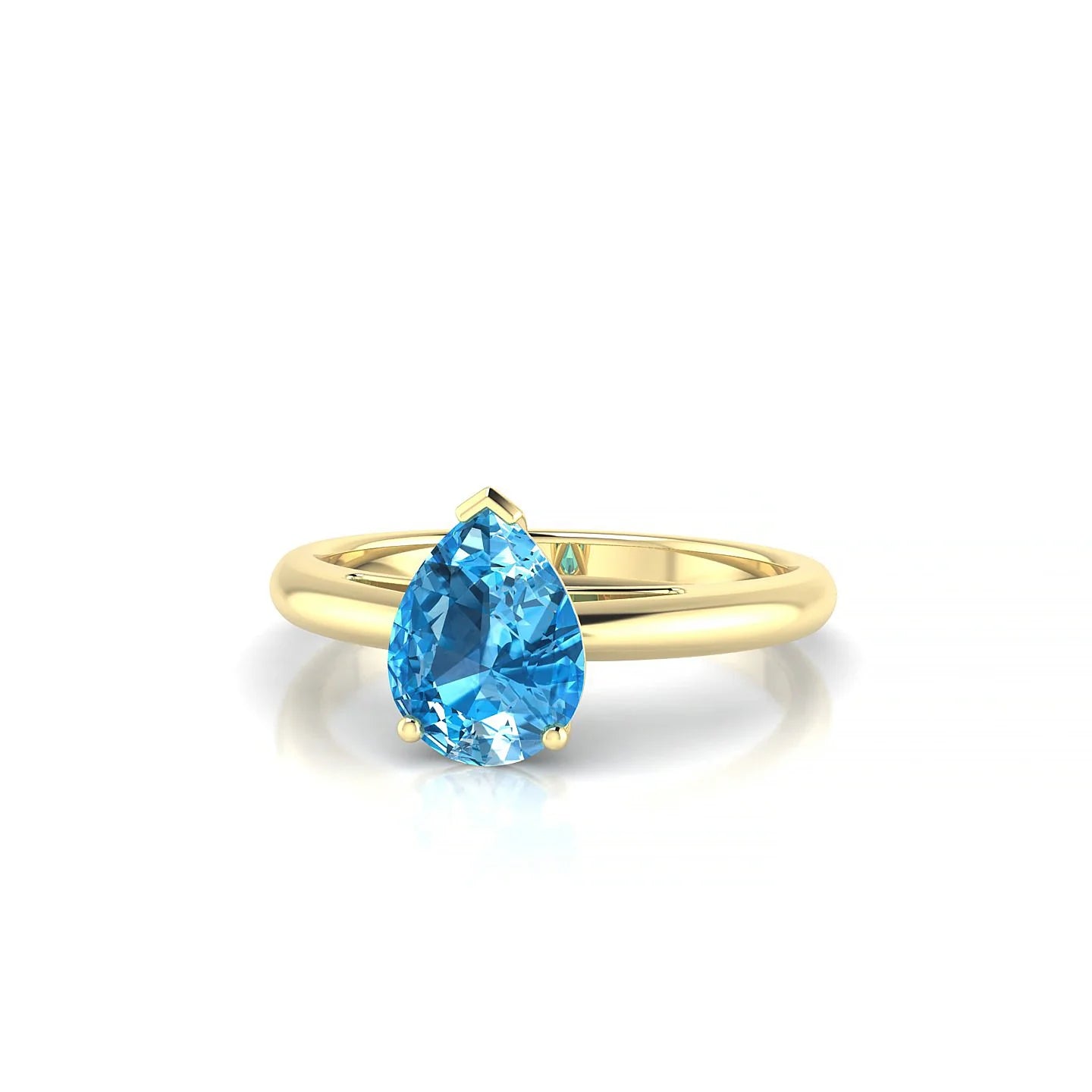 Treasure | 18k Yellow Gold 8 x 6 mm Pear Topaz Ring