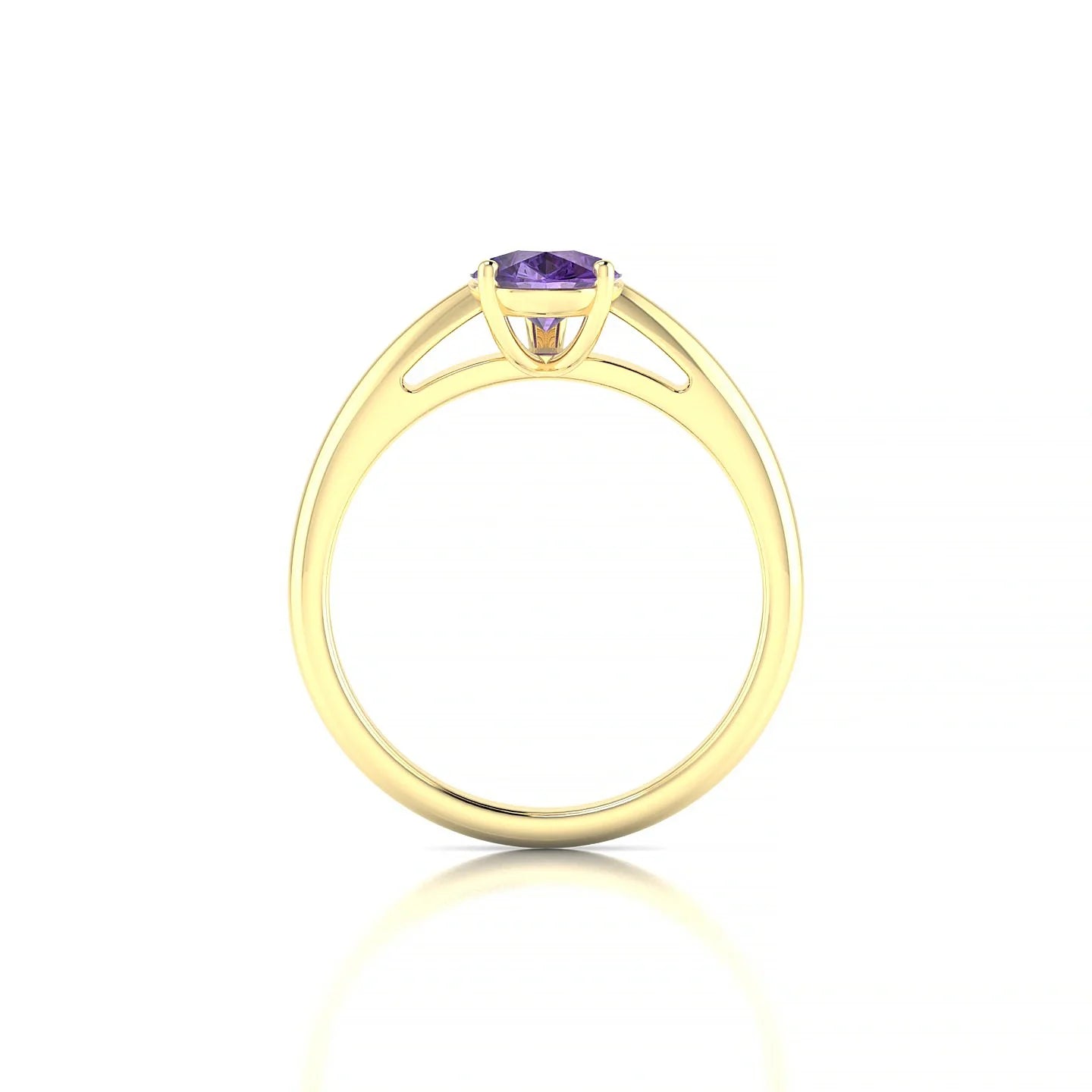 Treasure | 18k Yellow Gold 8 x 6 mm Pear Amethyst Ring