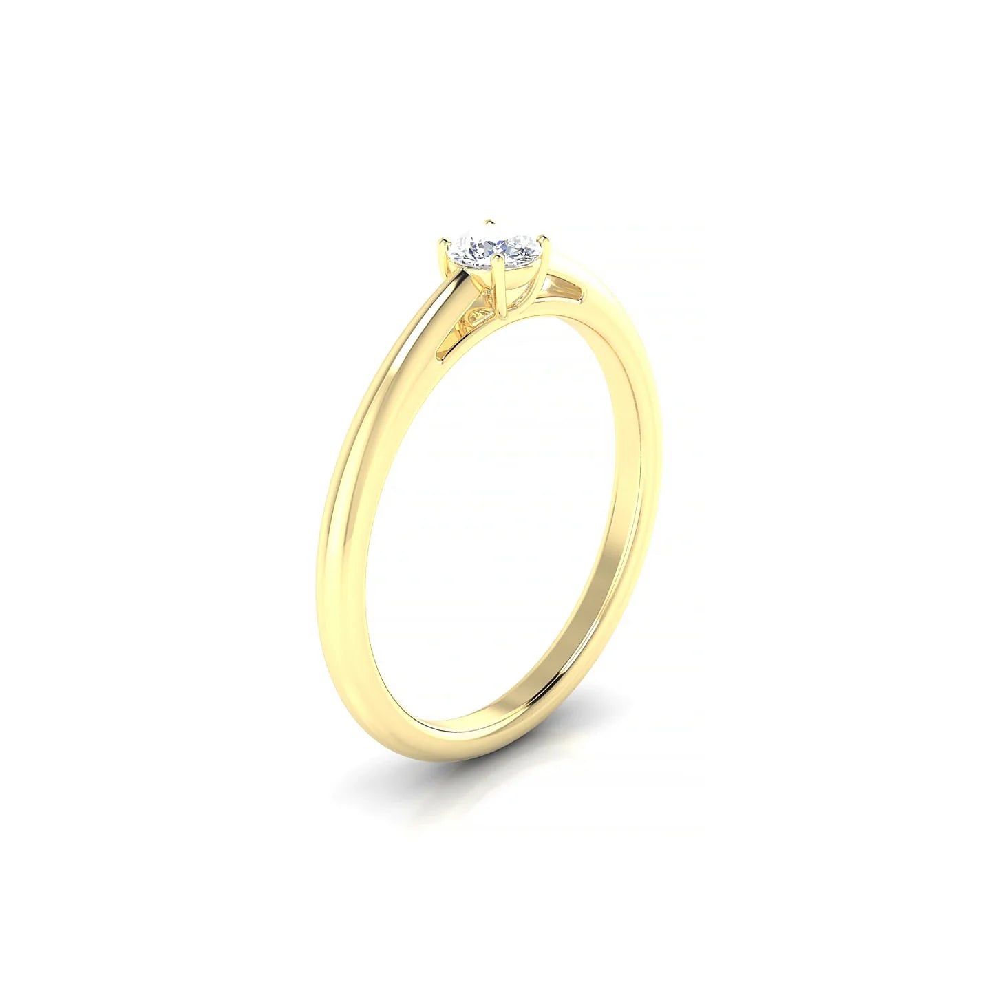 Treasure | 18k Yellow Gold 3.7 mm Round Diamond Ring