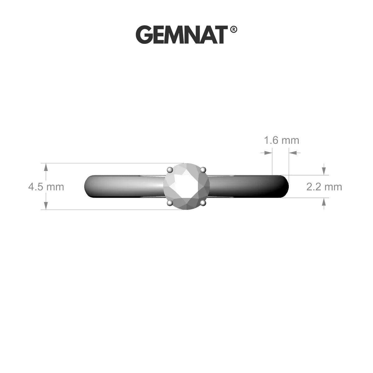 Treasure | 18k Rose Gold 4.5 mm Round Sapphire Ring