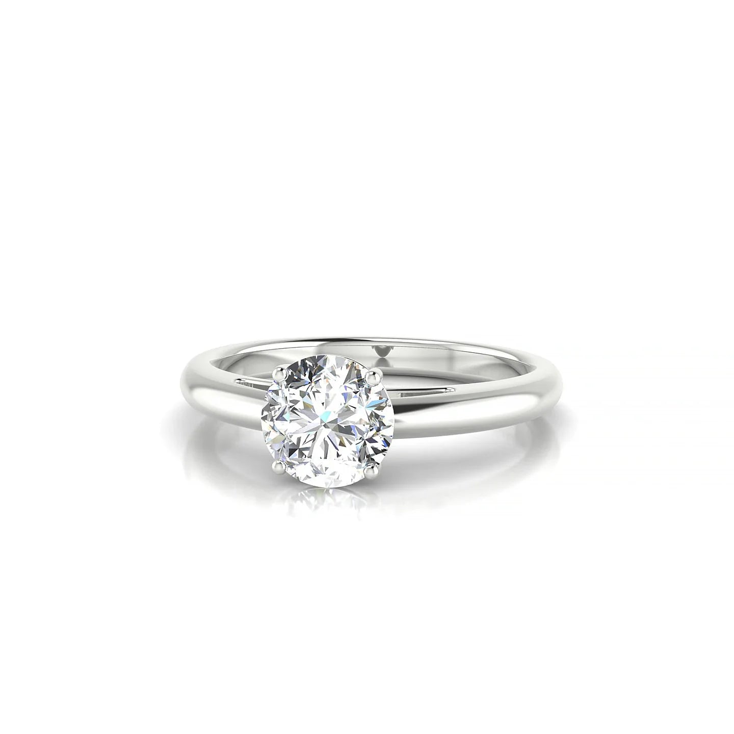 Treasure | 18k White Gold 5.7 mm Round Diamond Ring