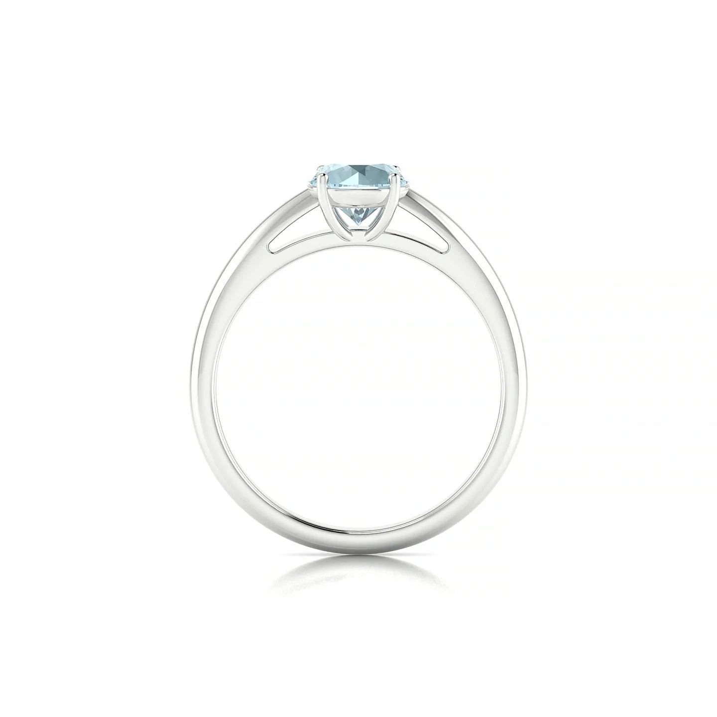 Treasure | 18k White Gold 6 mm Round Aquamarine Ring