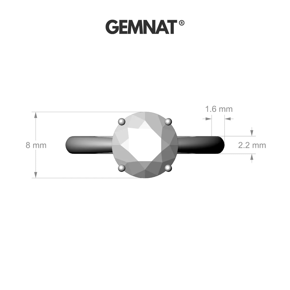 Treasure | 18k Rose Gold 8 mm Round Peridot Ring