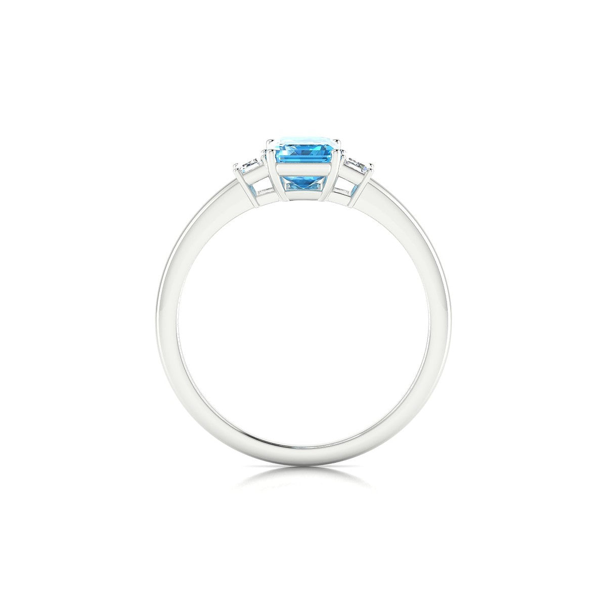 Trio | 18k White Gold 7 x 5 mm Emerald Topaz Ring