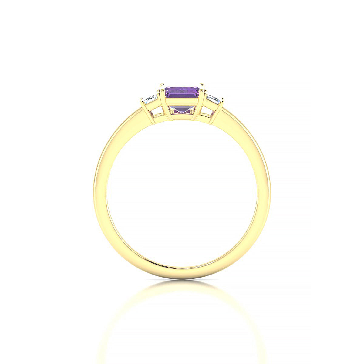 Trio | 18k Yellow Gold 7 x 5 mm Emerald Amethyst Ring
