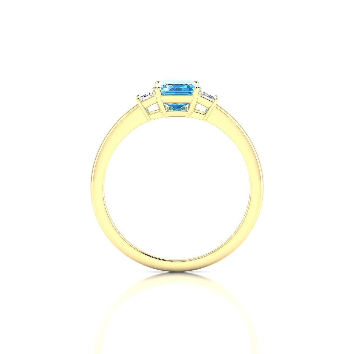 Trio | 18k Yellow Gold 7 x 5 mm Emerald Topaz Ring