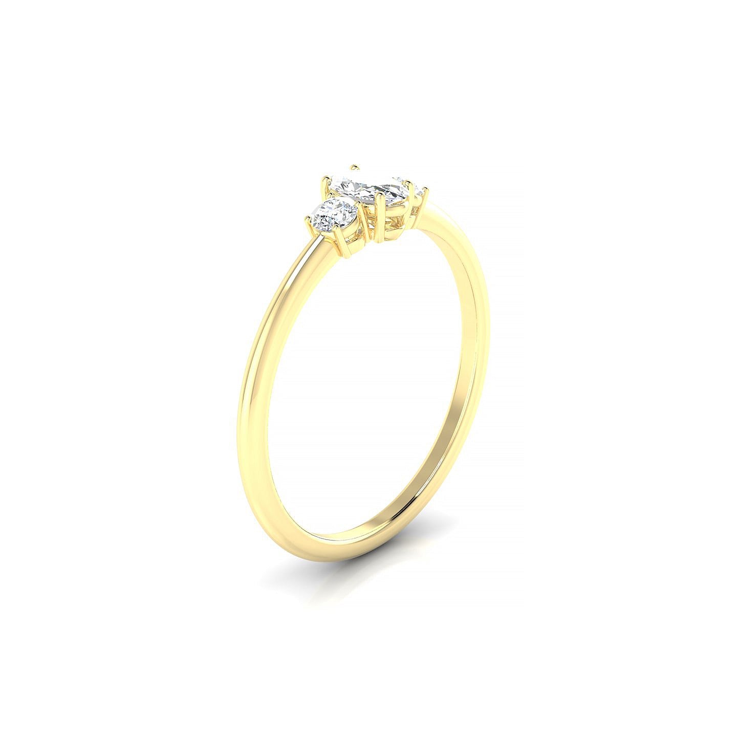 Trio | 18k Yellow Gold 5 x 3 mm Oval Diamond Ring
