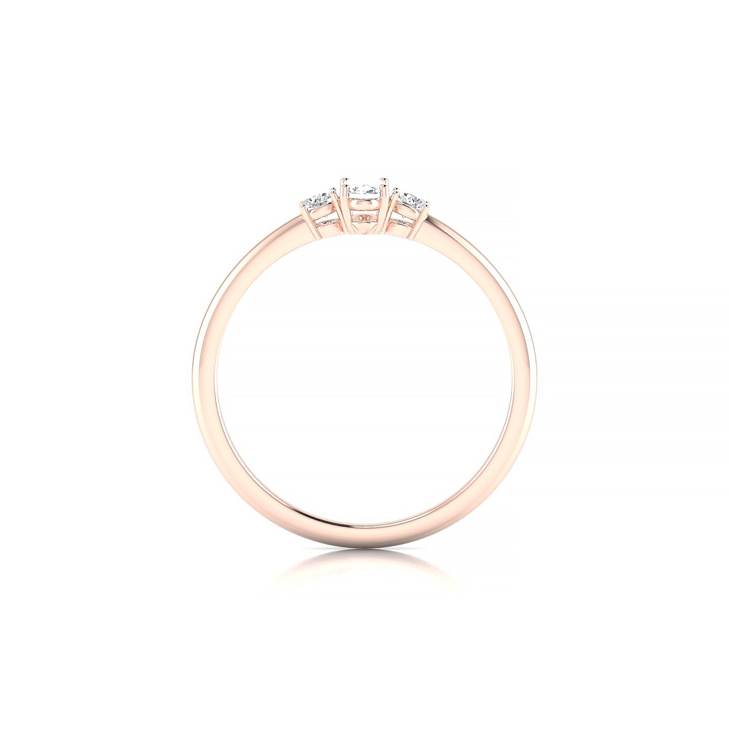Trio | 18k Rose Gold 5 x 3 mm Oval Diamond Ring