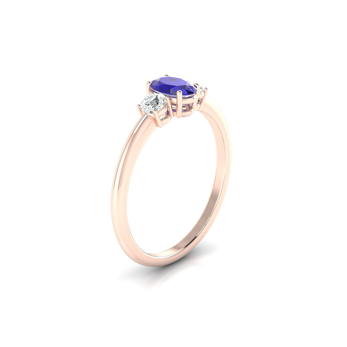 Trio | 18k Rose Gold 6 x 4 mm Oval Tanzanite Ring