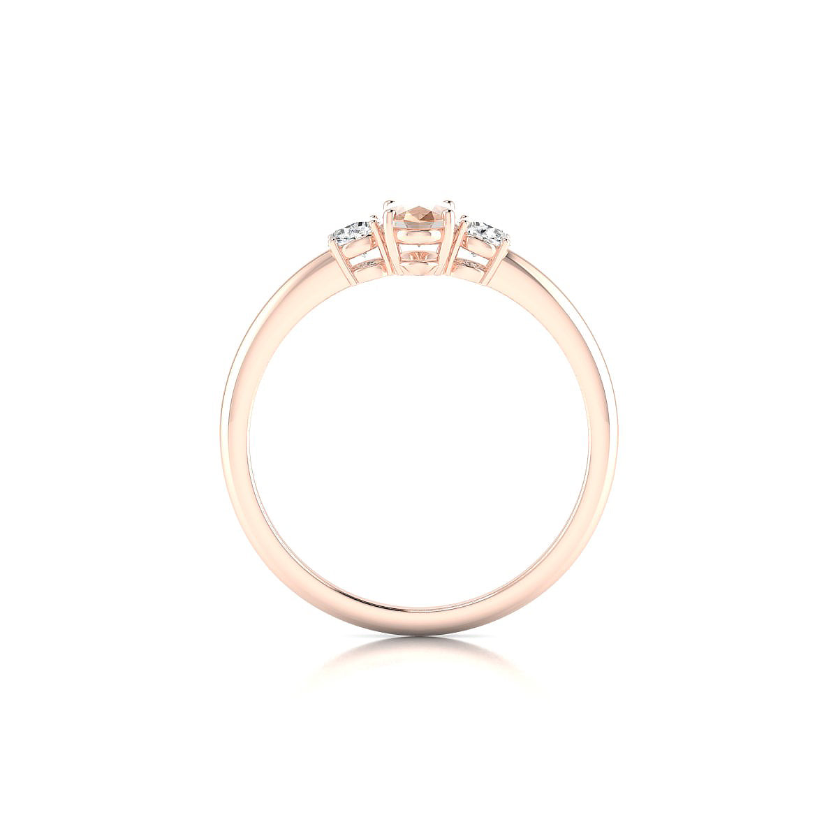 Trio | 18k Rose Gold 6 x 4 mm Oval Morganite Ring