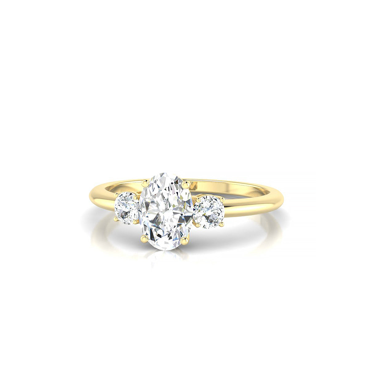 Trio | 18k Yellow Gold 7 x 5 mm Oval Diamond Ring