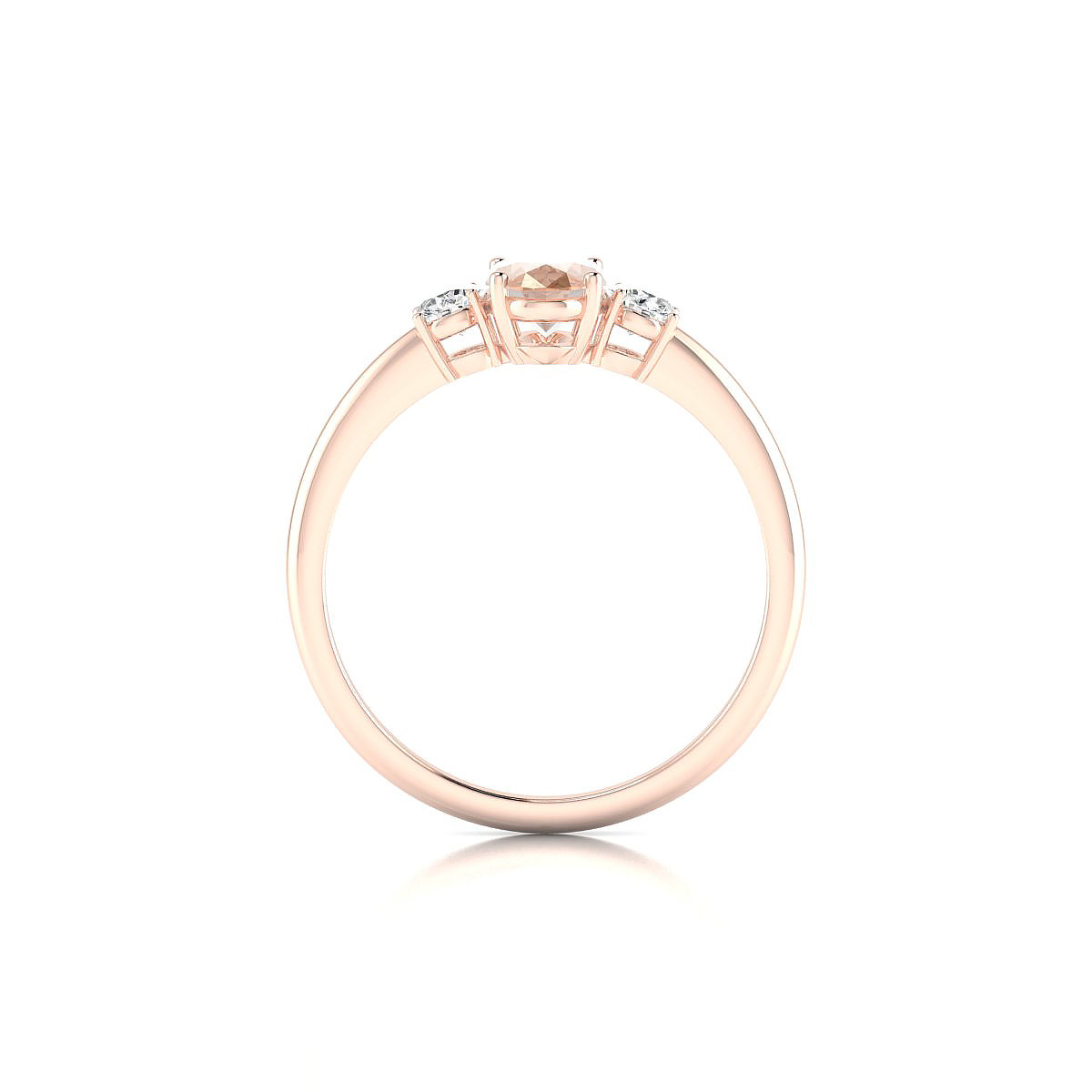 Trio | 18k Rose Gold 7 x 5 mm Oval Morganite Ring