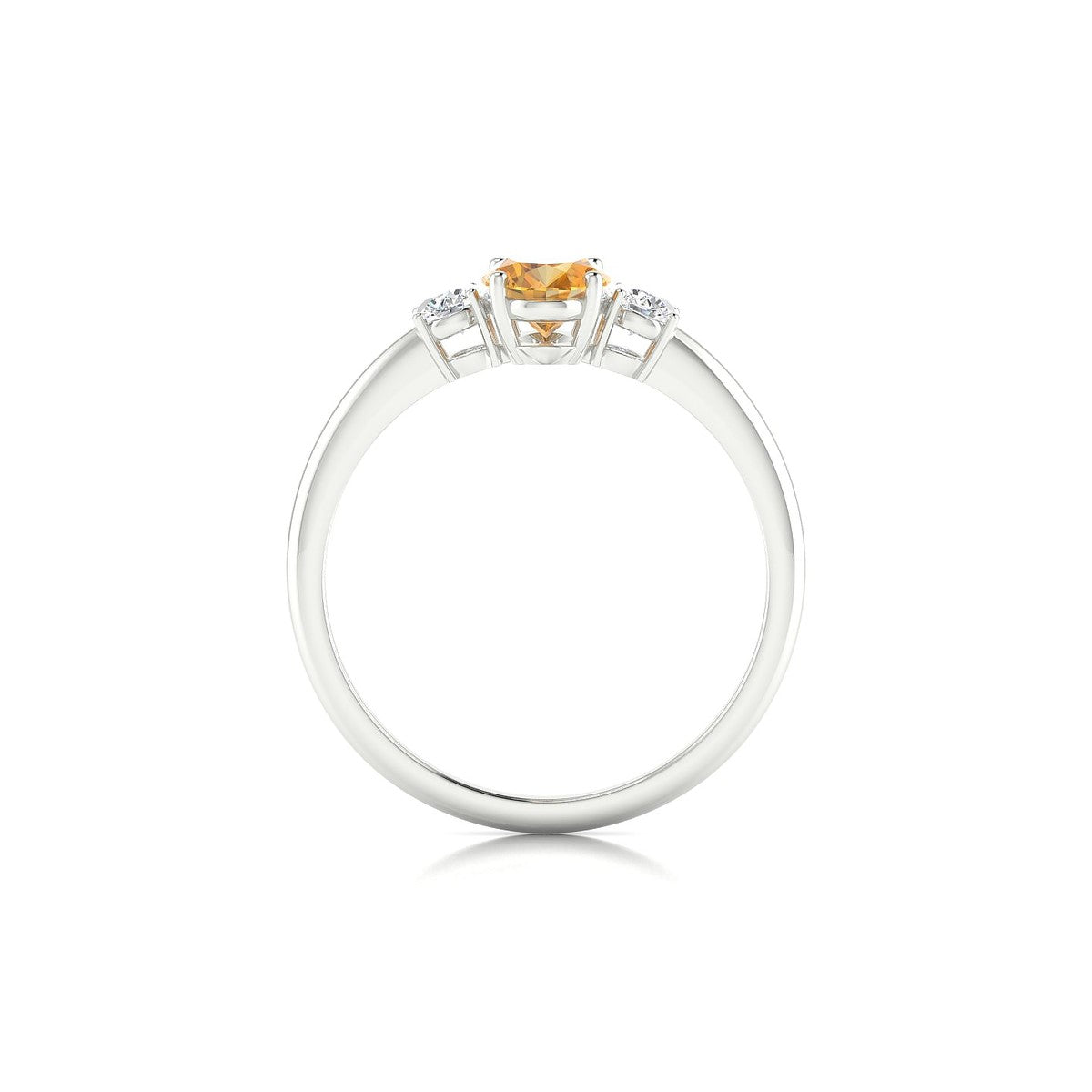 Trio | 18k White Gold 7 x 5 mm Oval Citrine Ring