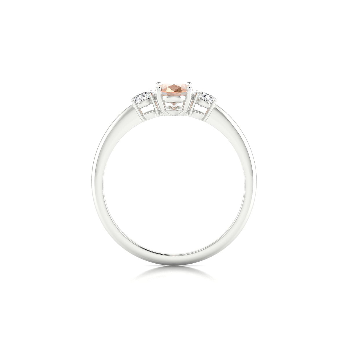 Trio | 18k White Gold 7 x 5 mm Oval Morganite Ring