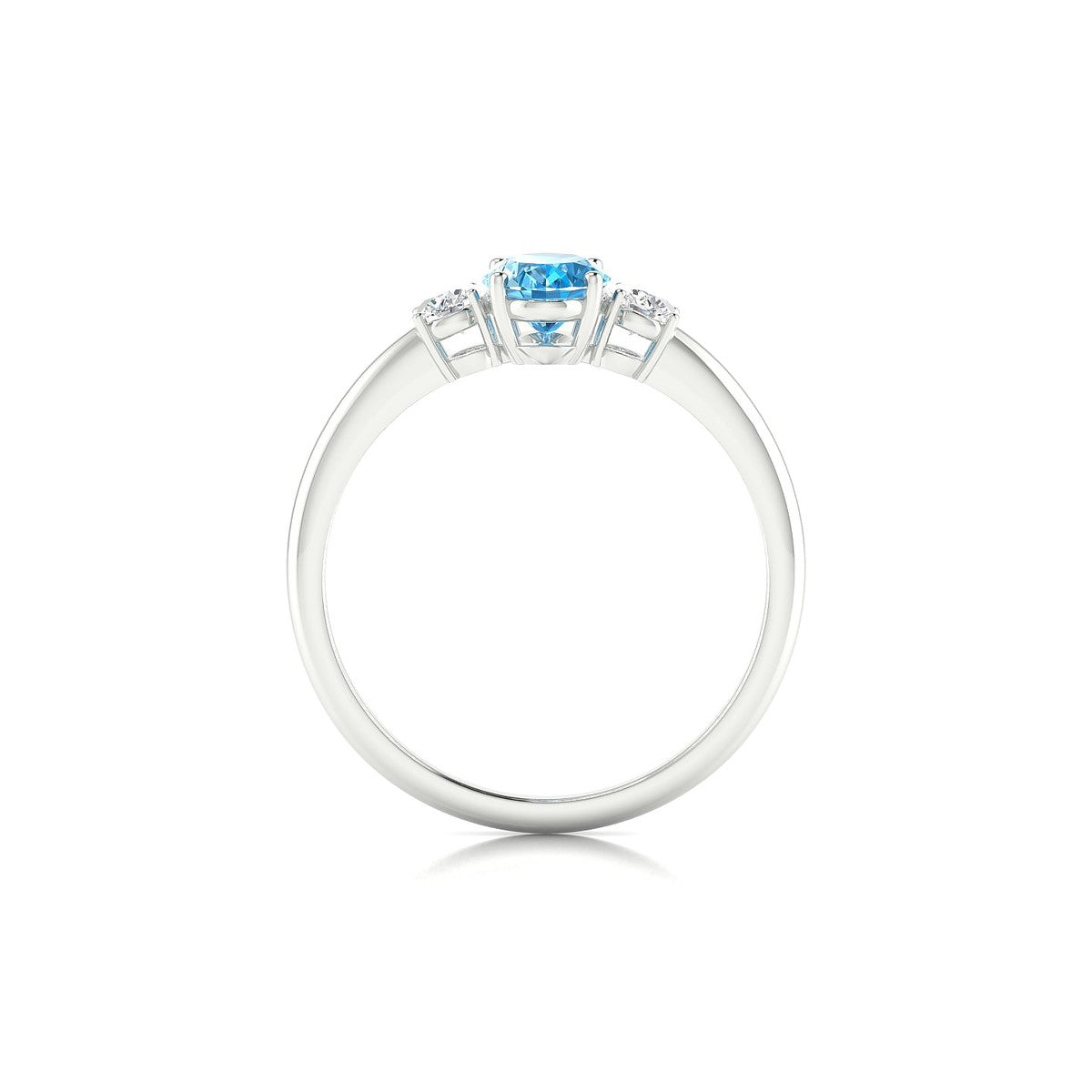 Trio | 18k White Gold 7 x 5 mm Oval Topaz Ring