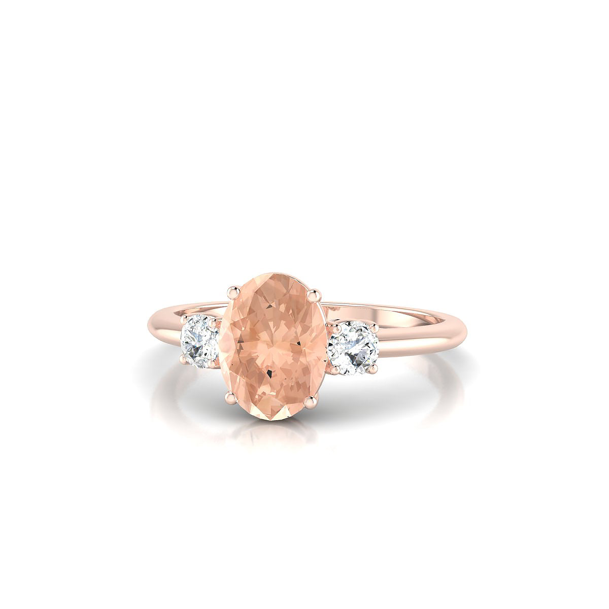 Trio | 18k Rose Gold 8 x 6 mm Oval Morganite Ring