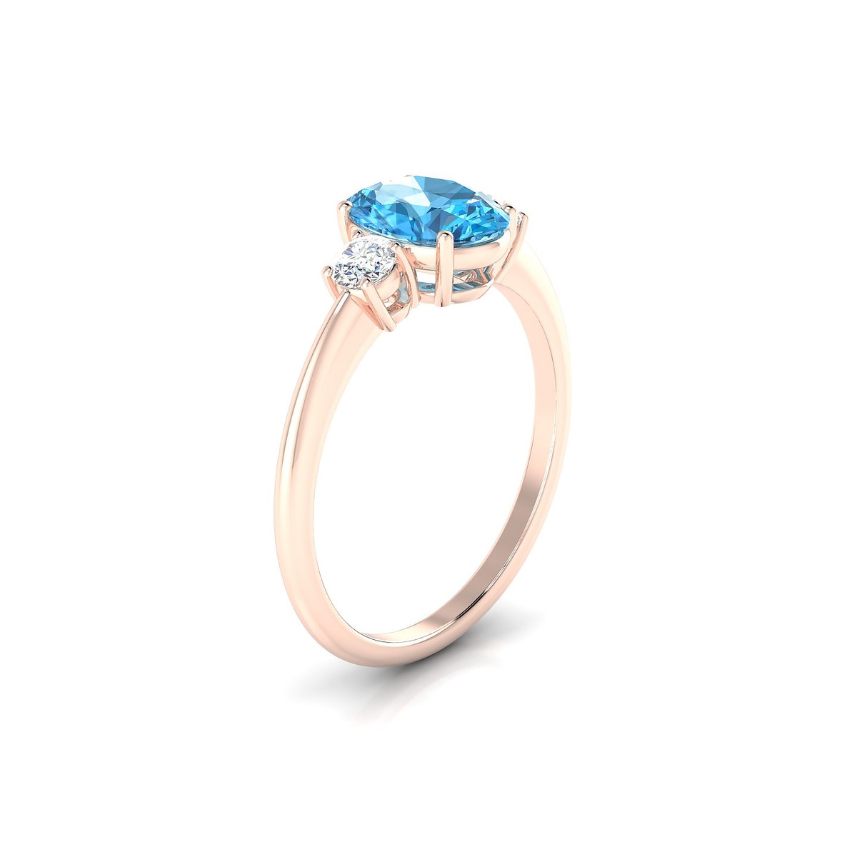 Trio | 18k Rose Gold 8 x 6 mm Oval Topaz Ring