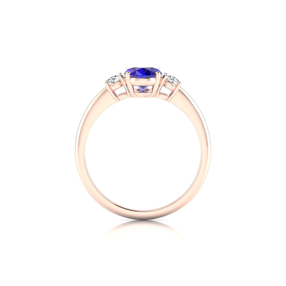 Trio | 18k Rose Gold 8 x 6 mm Oval Tanzanite Ring