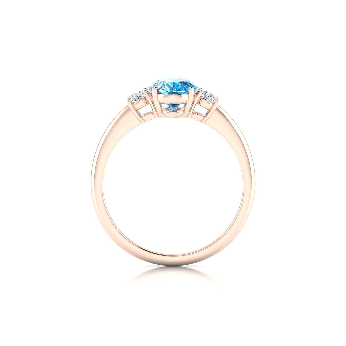 Trio | 18k Rose Gold 8 x 6 mm Oval Topaz Ring
