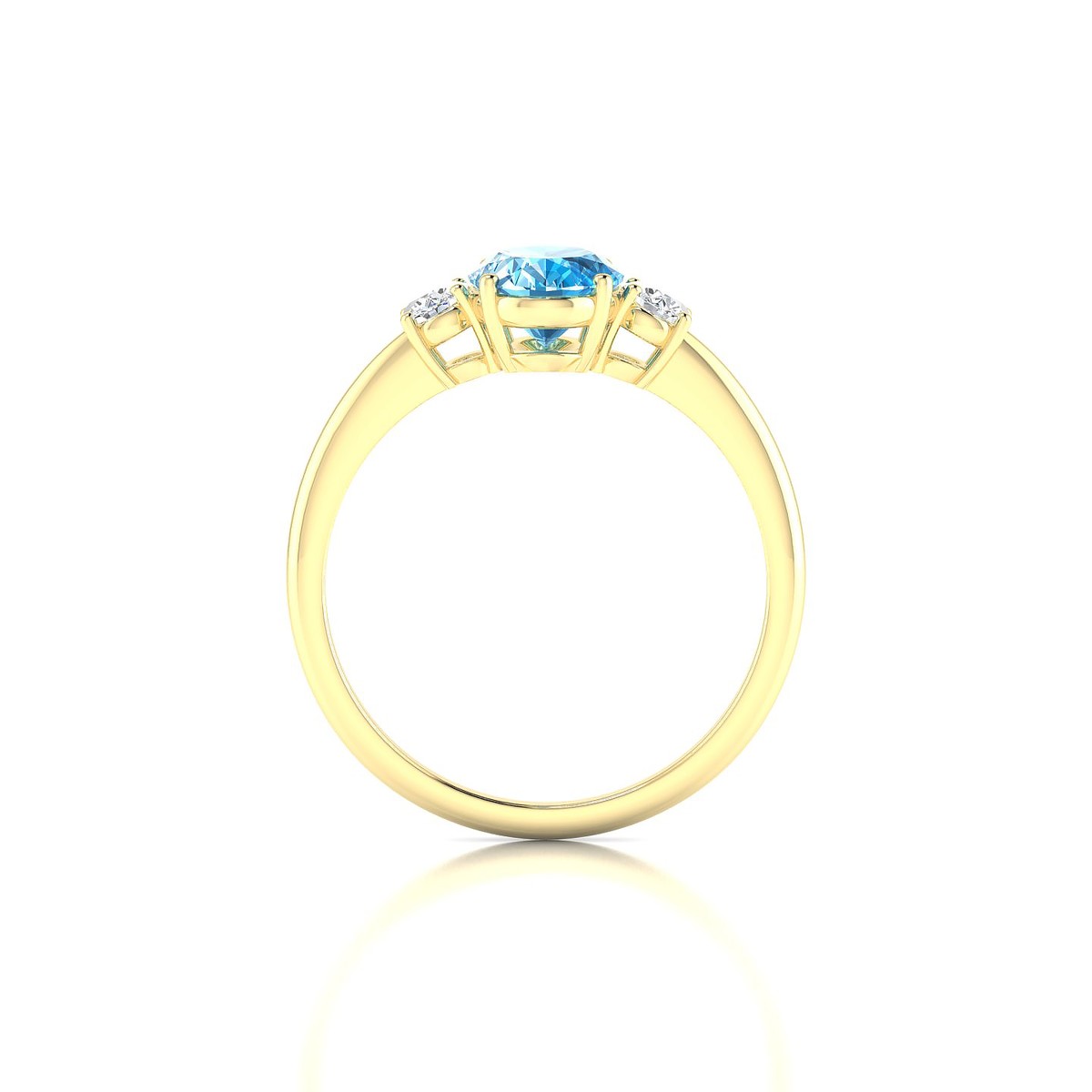 Trio | 18k Yellow Gold 8 x 6 mm Oval Topaz Ring