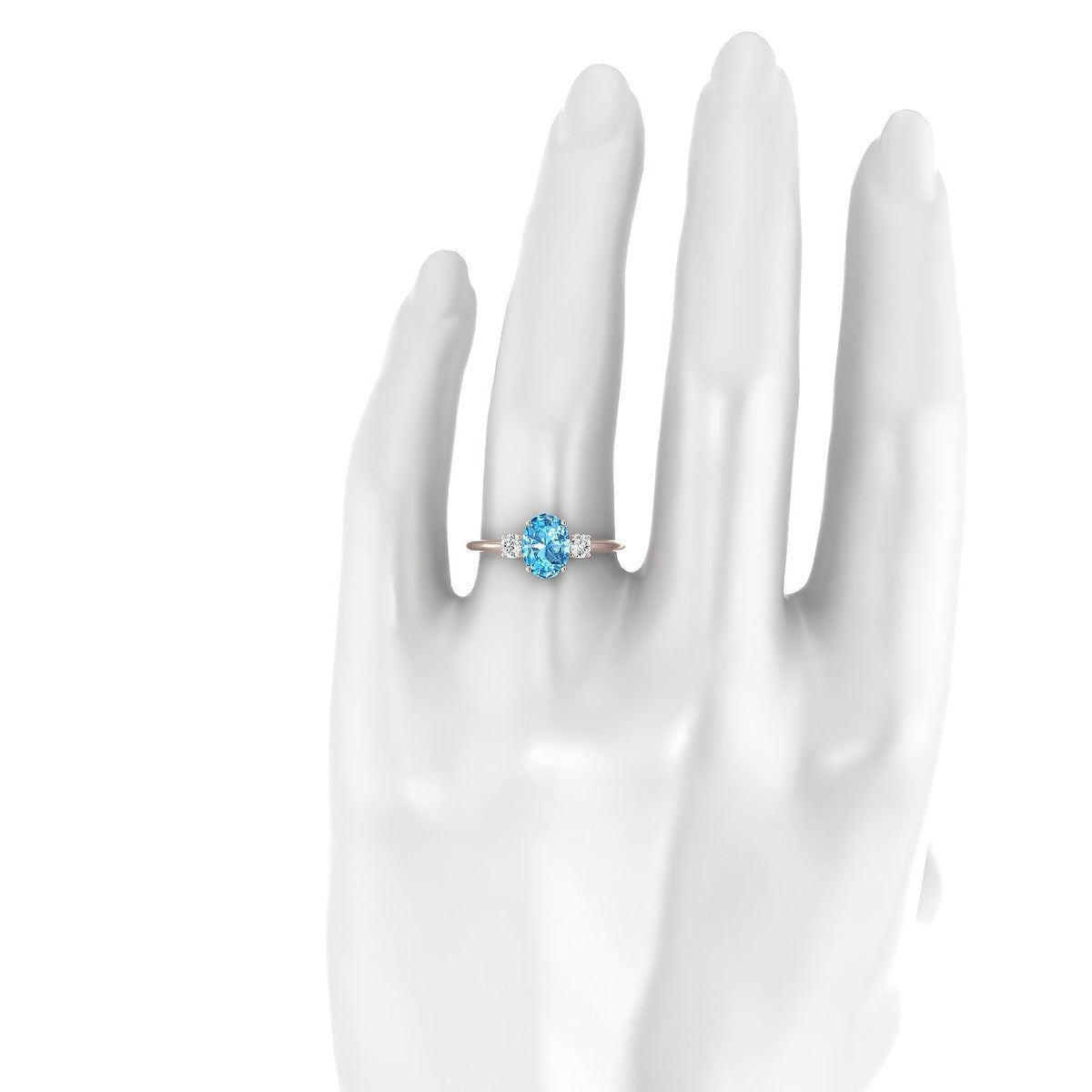 Trio | 18k Rose Gold 8 x 6 mm Oval Topaz Ring