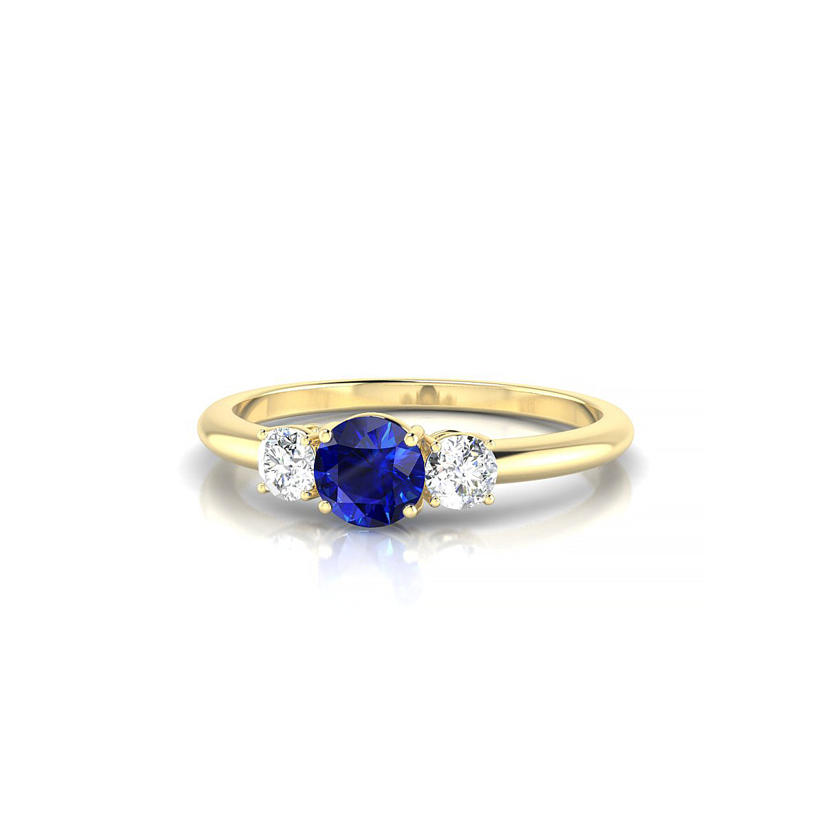Trio | 18k Yellow Gold 4.5 mm Round Sapphire Ring