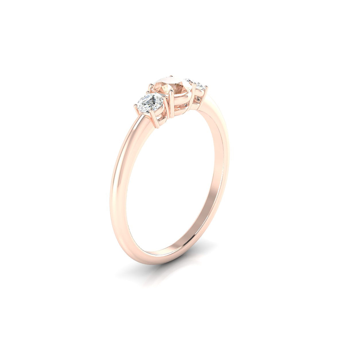 Trio | 18k Rose Gold 4.5 mm Round Morganite Ring