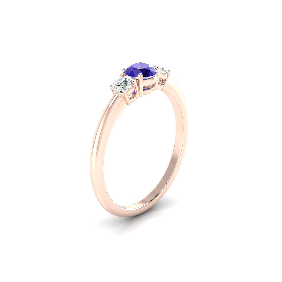 Trio | 18k Rose Gold 4.5 mm Round Tanzanite Ring