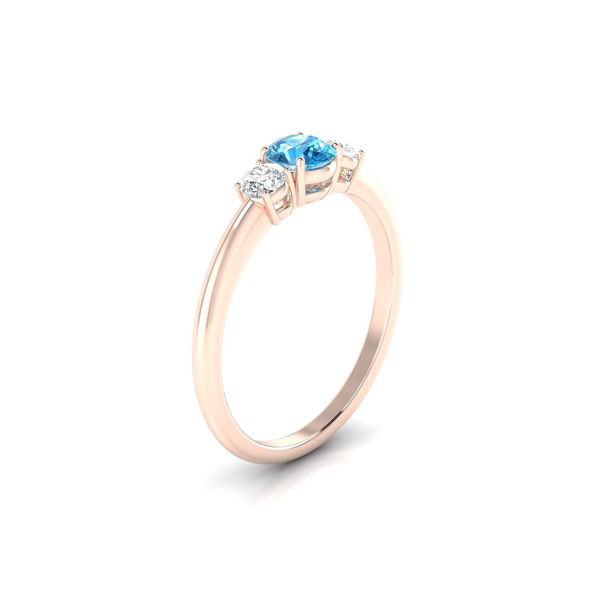 Trio | 18k Rose Gold 4.5 mm Round Topaz Ring