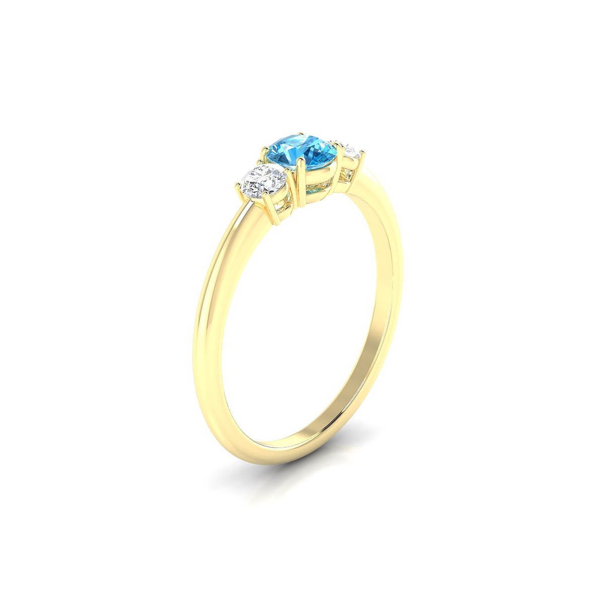 Trio | 18k Yellow Gold 4.5 mm Round Topaz Ring