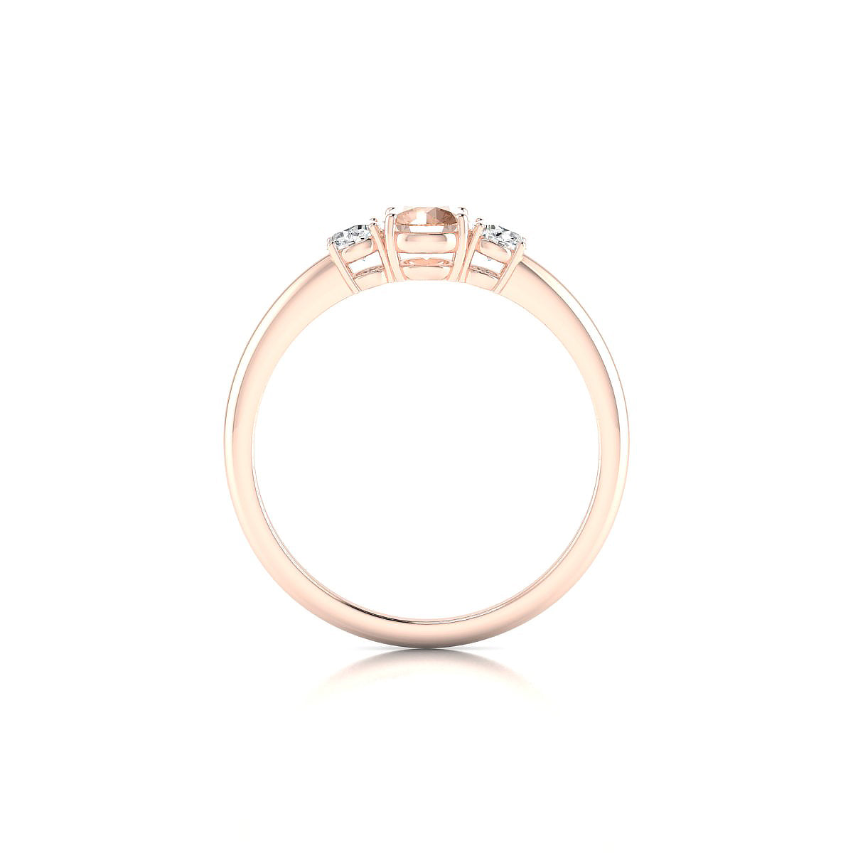 Trio | 18k Rose Gold 4.5 mm Round Morganite Ring