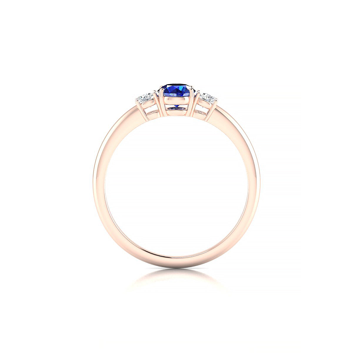 Trio | 18k Rose Gold 4.5 mm Round Sapphire Ring