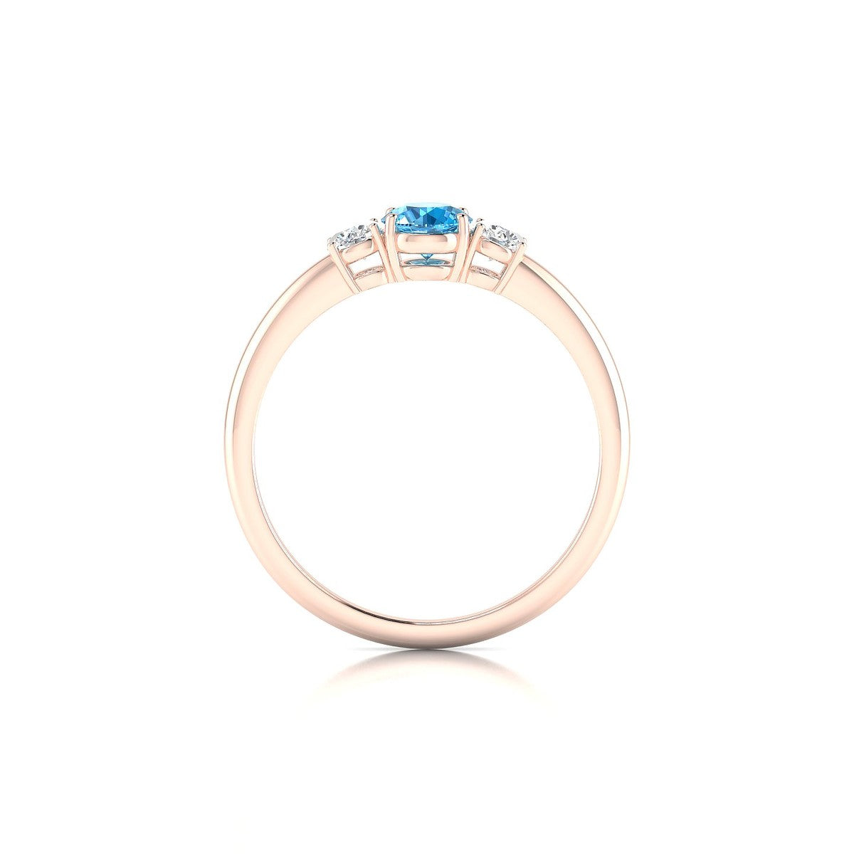 Trio | 18k Rose Gold 4.5 mm Round Topaz Ring