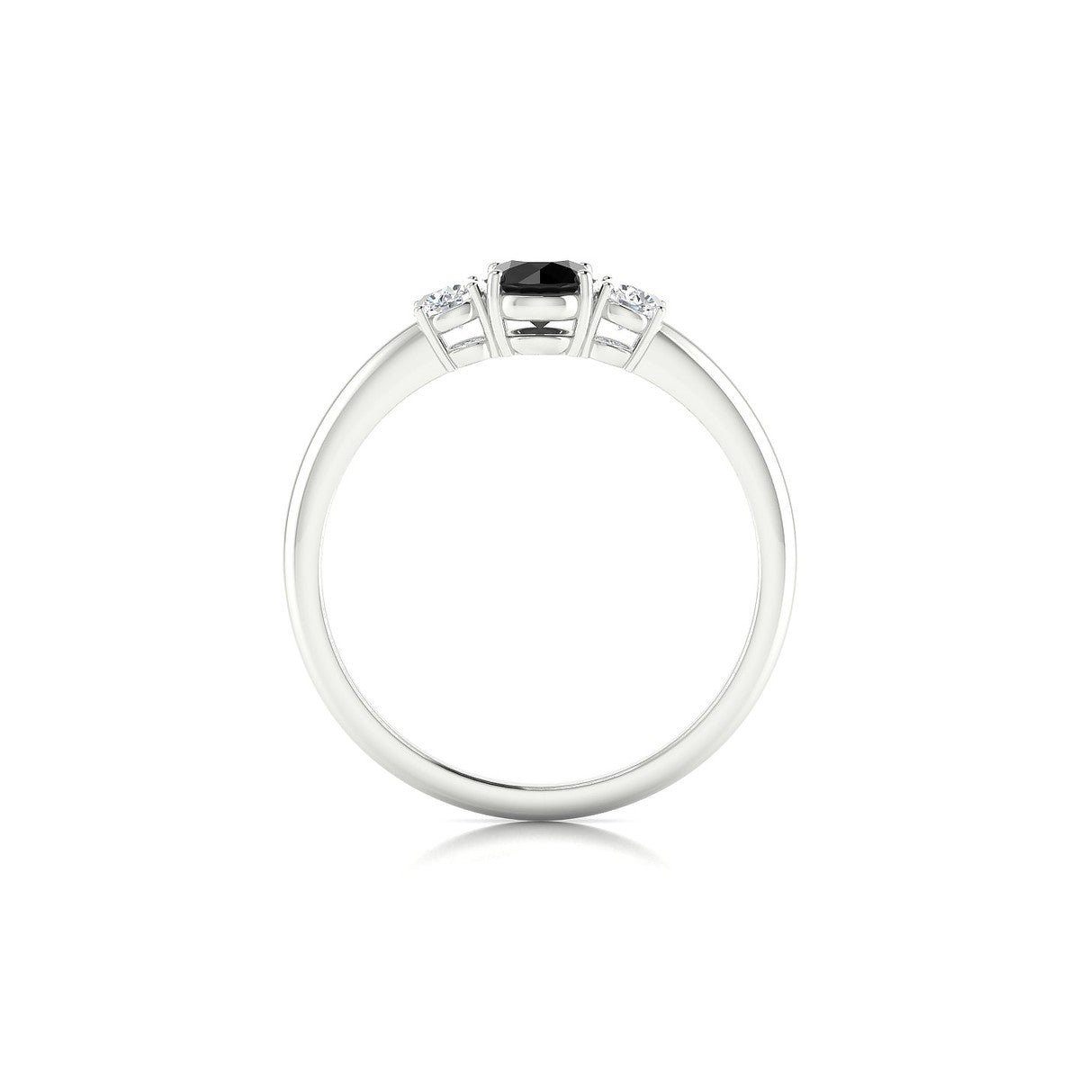 Trio | 18k White Gold 4.5 mm Round Black Diamond Ring