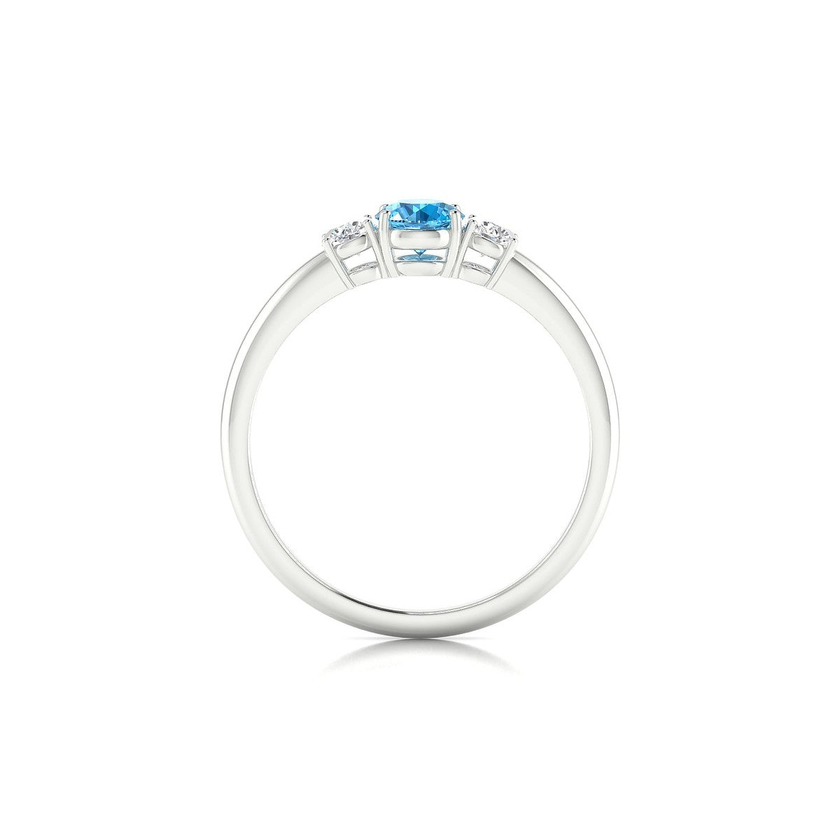 Trio | 18k White Gold 4.5 mm Round Topaz Ring