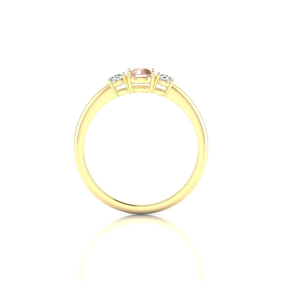 Trio | 18k Yellow Gold 4.5 mm Round Morganite Ring