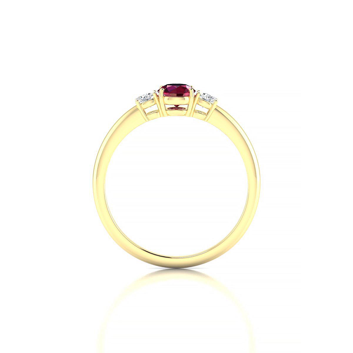 Trio | 18k Yellow Gold 4.5 mm Round Ruby Ring