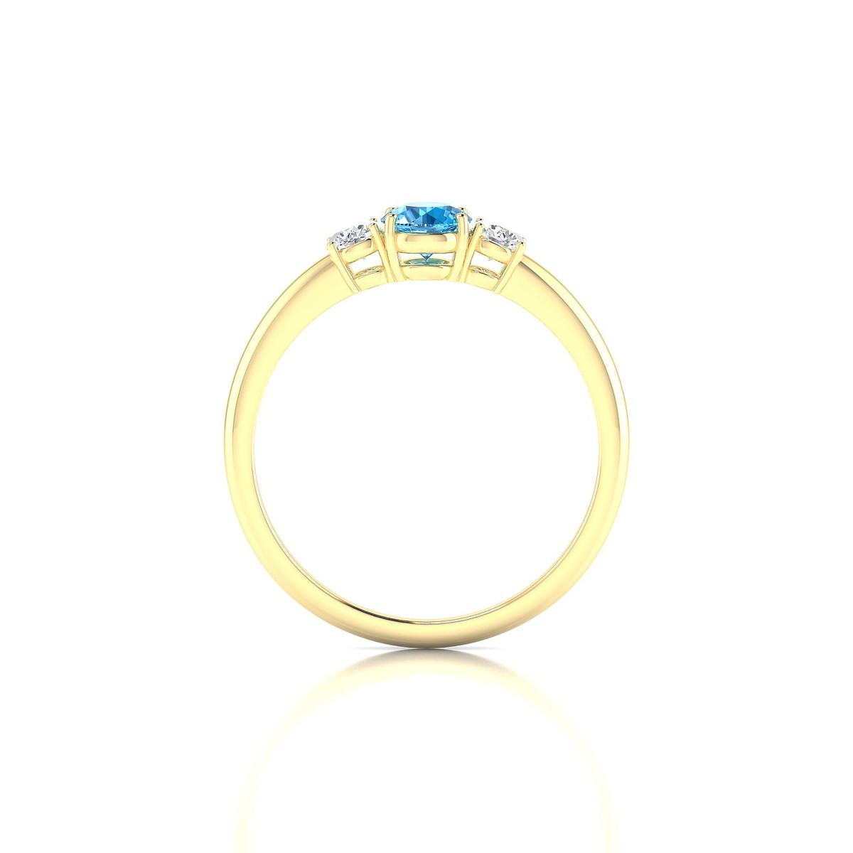 Trio | 18k Yellow Gold 4.5 mm Round Topaz Ring