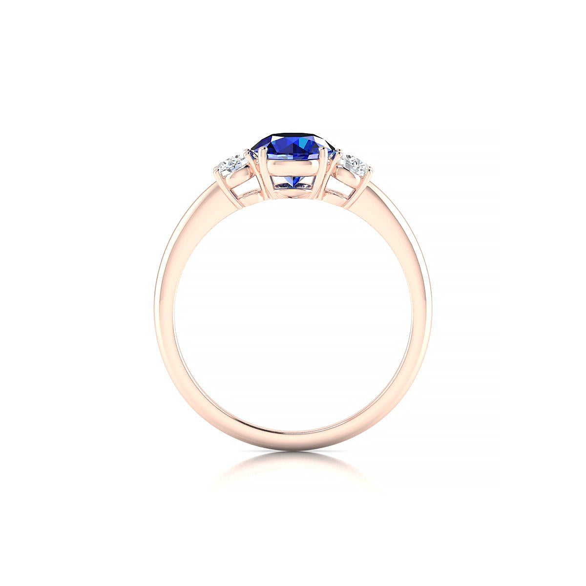 Trio | 18k Rose Gold 6 mm Round Sapphire Ring