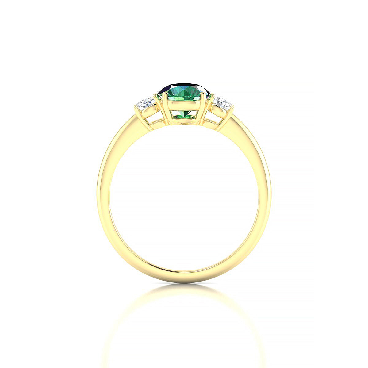 Trio | 18k Yellow Gold 6 mm Round Emerald Ring