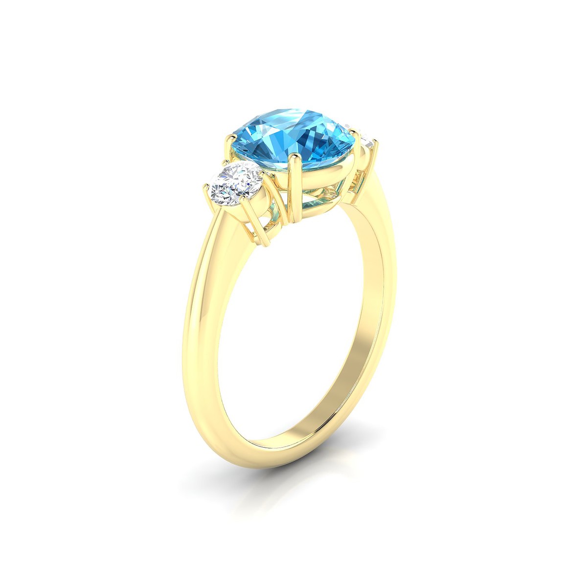 Trio | 18k Yellow Gold 8 mm Round Topaz Ring