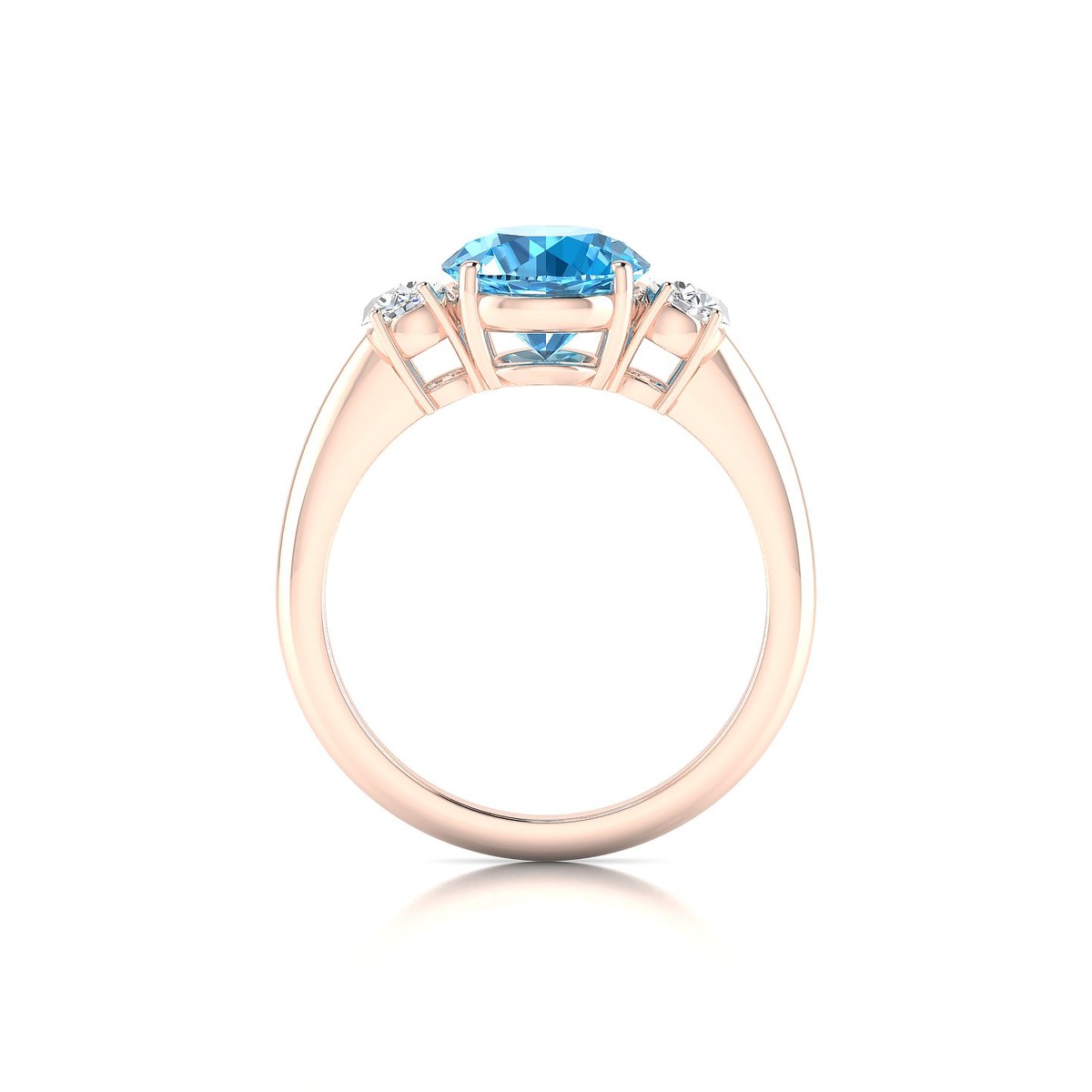 Trio | 18k Rose Gold 8 mm Round Topaz Ring