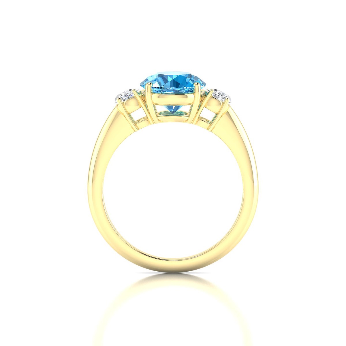 Trio | 18k Yellow Gold 8 mm Round Topaz Ring