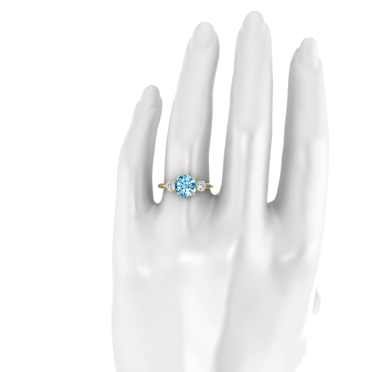 Trio | 18k Yellow Gold 8 mm Round Topaz Ring