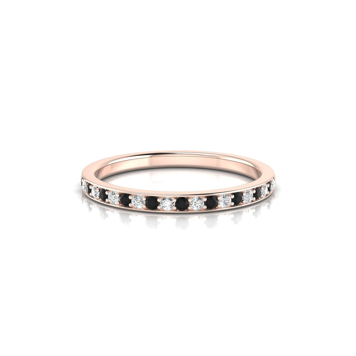 Union | 18k Rose Gold 1.3 mm Round Black Diamond Ring