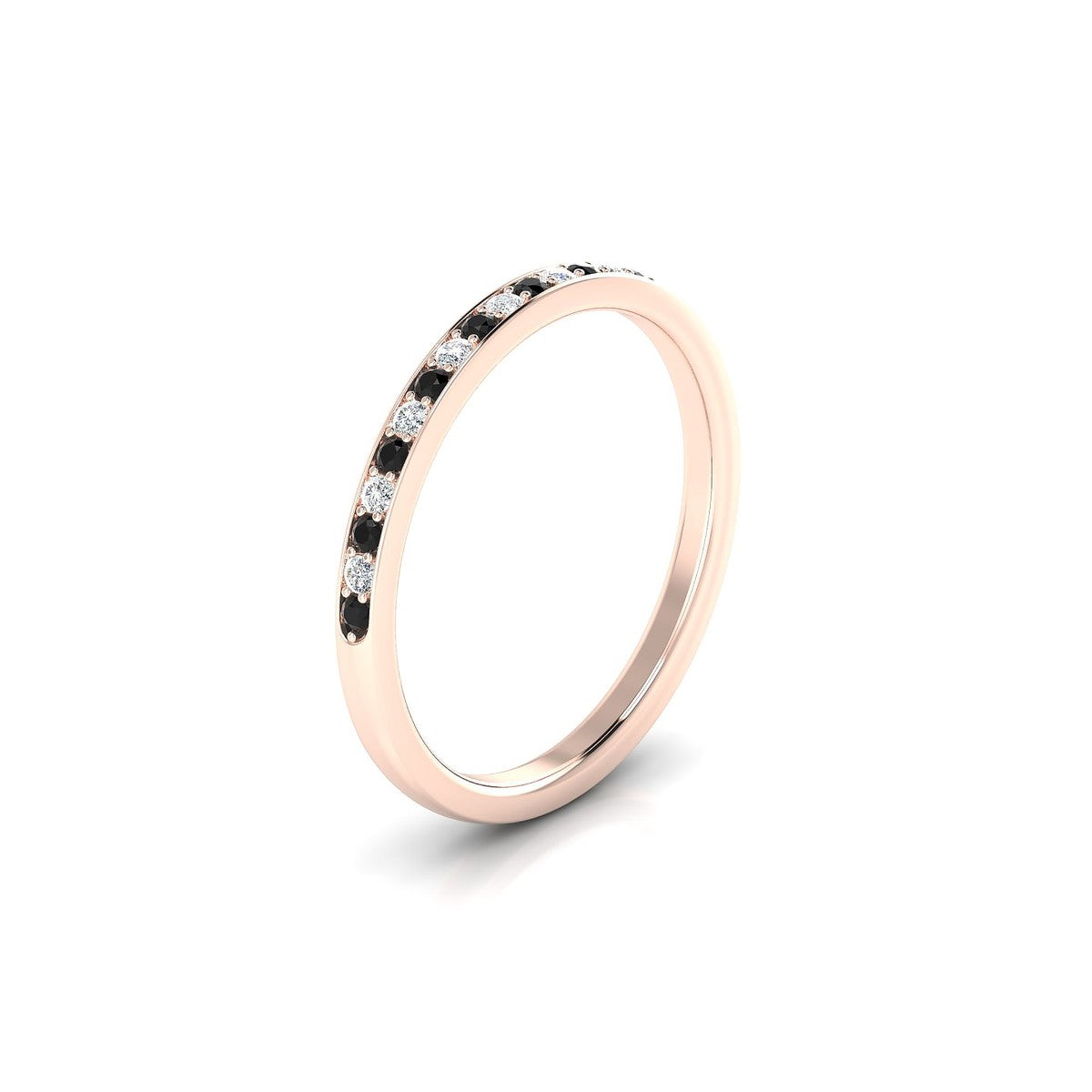 Union | 18k Rose Gold 1.3 mm Round Black Diamond Ring