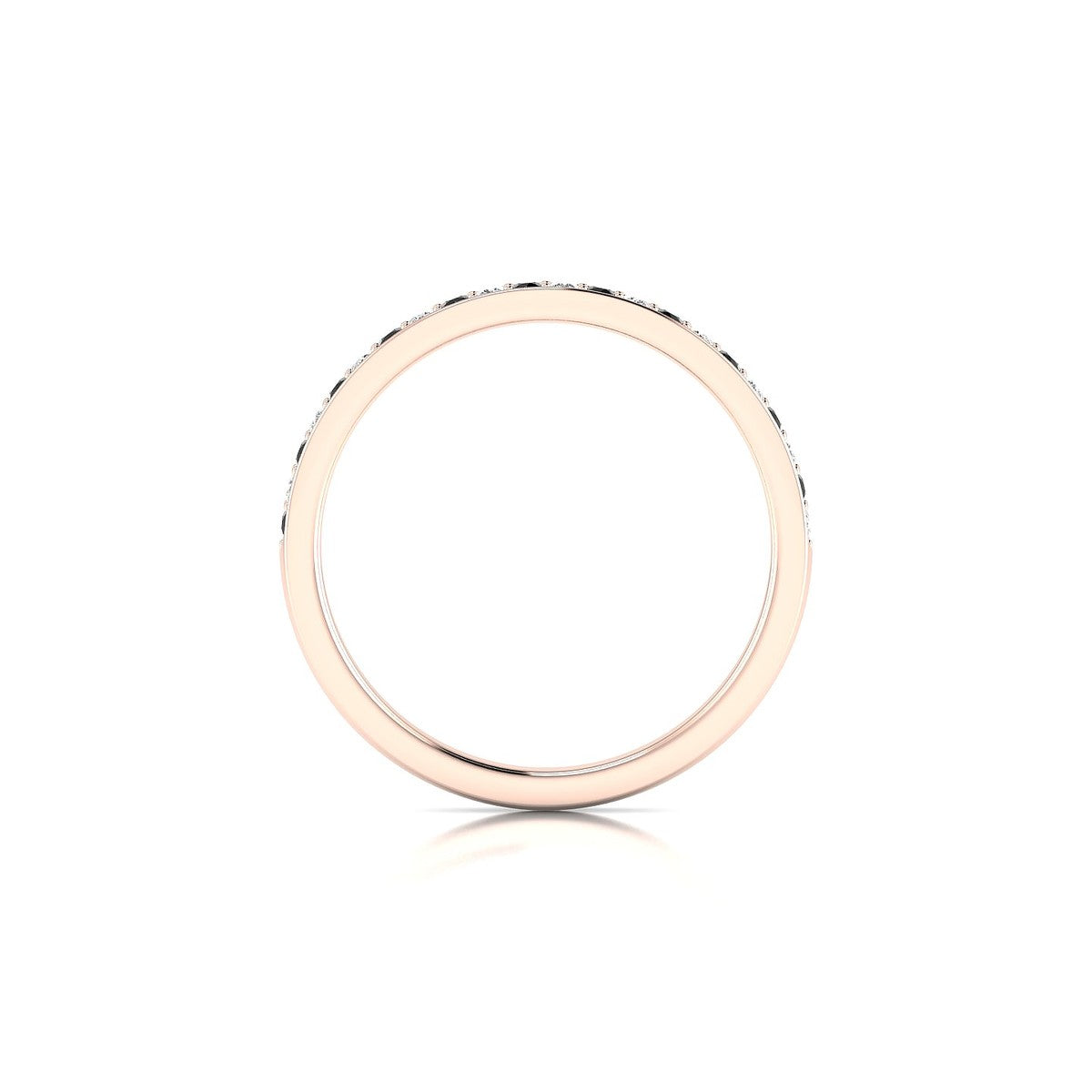 Union | 18k Rose Gold 1.3 mm Round Black Diamond Ring