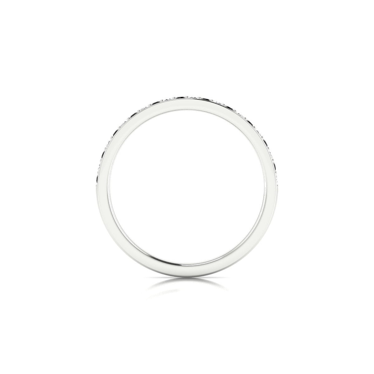 Union | 18k White Gold 1.3 mm Round Black Diamond Ring