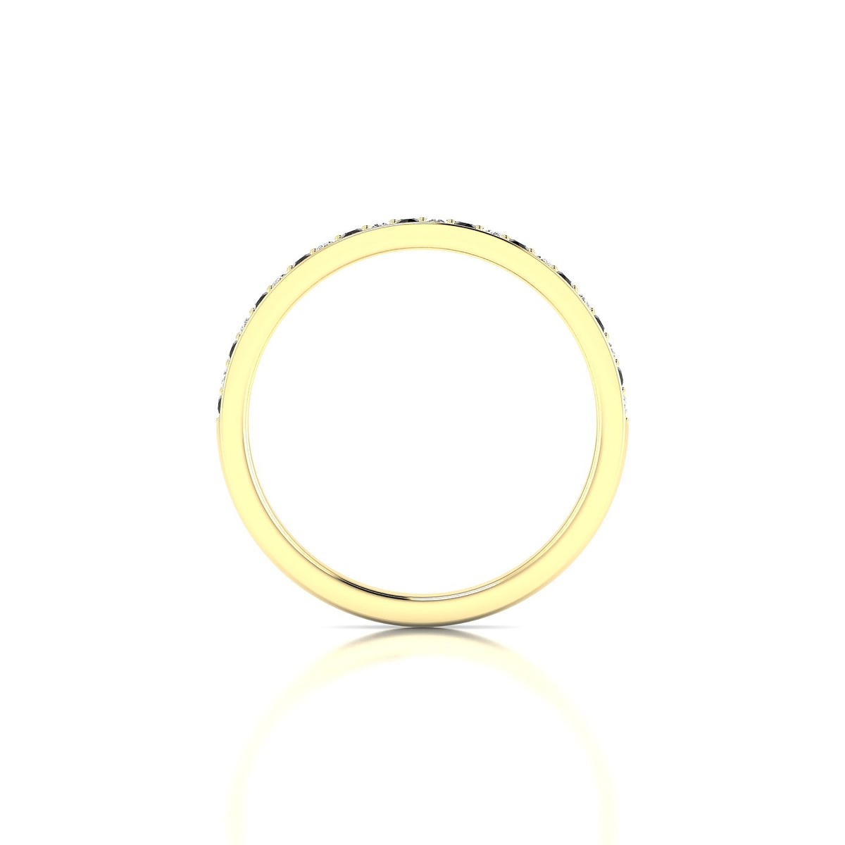 Union | 18k Yellow Gold 1.3 mm Round Black Diamond Ring