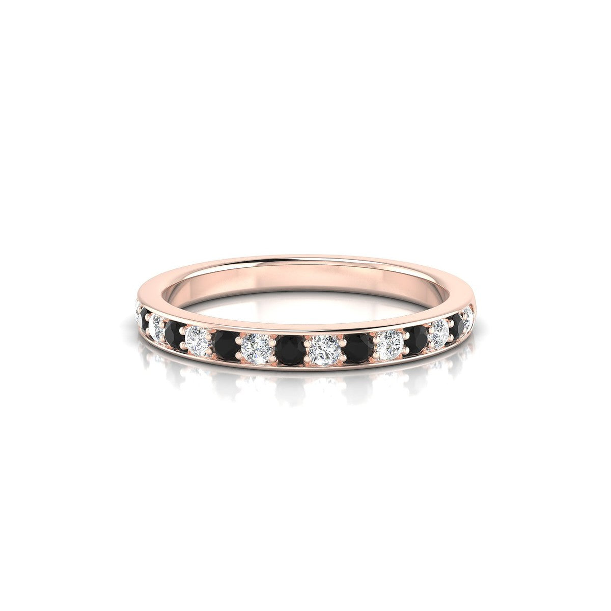 Union | 18k Rose Gold 1.7 mm Round Black Diamond Ring